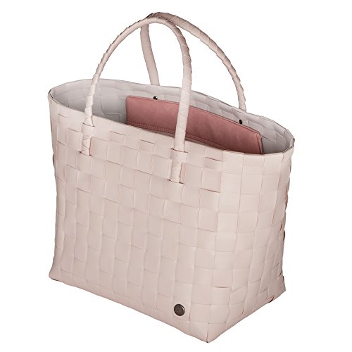 Handed By - Safe Bag - Shopper - Einkaufskorb - Flechtkorb mit Innentasche - rosa 35 x 38 x 24 cm