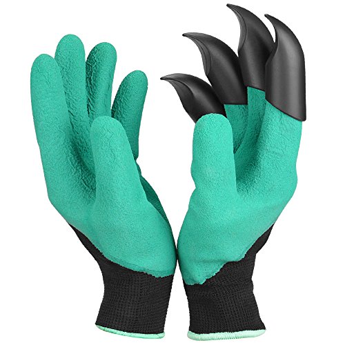 Breathable Garten Handschuhe mit Krallen[1 Pack], Ninonly Wasserdicht Graben Jäten Tragbare Gartengeräte für Damen/Herren - mittlere größe
