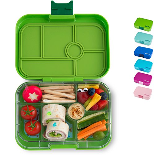 Yumbox Original M Bento Box - mittelgroß, mit 6 Fächern | Lunchbox mit Trennwänden | Kindergarten, Schulanfang, Erwachsene (Avocado Green)