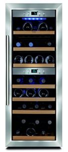 CASO WineMaster 38 Design Weinkühlschrank für bis zu 38 Flaschen (bis zu 310 mm Höhe), zwei Temperaturzonen 5-22°C, Energieklasse A