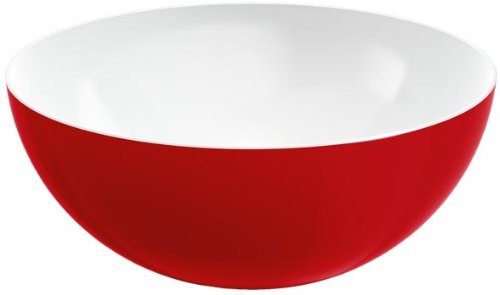 Emsa 509461 Rundes Schälchen für Salat, Kunststoff, 4 Liter, Ø 26.5 cm, Rot, myColours Duo