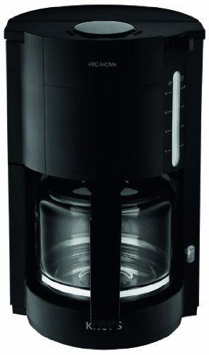 Krups F30908 Krups ProAroma Glas-Kaffeemaschine, 10 Tassen, 1.050 W im modernen Design, schwarz