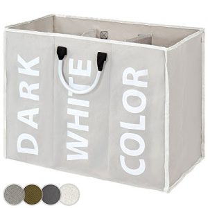 Jago Wäschesammler Wäschebox Wäschekorb mit 3 Wäschefächer Wäschesortierer – Farbwahl