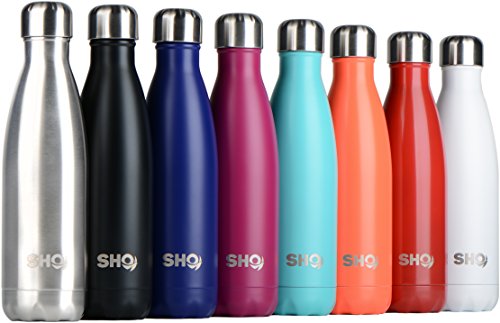YOUR Bottle! von SHO - Perfekte Vakuumisolierte, Doppelwandige Wasserflasche & Trinkflasche aus Hochwertigem Edelstahl (Isolierflasche) für Büro und Alltag - 24 Std. Kühlen & 12 Std. Warmhalten - Verschiedene Größen 500ml, 750ml & 1000ml - BPA-frei - Lebenslange Garantie (Original Stainless Steel, 500ml)