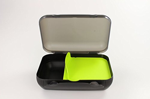 TUPPERWARE Lunch-Box limette mit Trennung Brotbox To Go Sandwich schwarz 14856