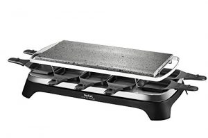 Tefal PR4578 Pierrade Raclette für 10 Personen mit abnehmbarer Grillplatte, 1350 W, schwarz / edelstahl