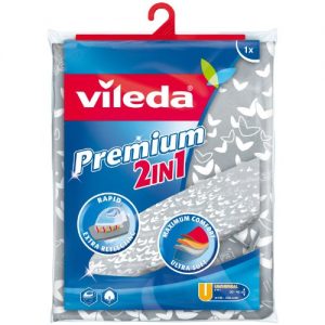 Vileda Premium 2 in 1 140511 Bügeltischbezug, Silber-Grau