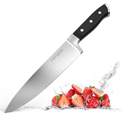 Homgeek Kochmesser Küchenmesser Chefmesse 20 cm Allzweckmesser, Gemüsemesser, Messer aus Edelstahl mit Scharfer Klinge