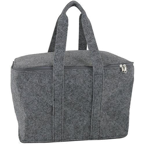 Filztasche grau einsetzbar als: Einkaufstasche Kaminholztasche Filzkorb Shopper oder Einkaufskorb . Faltbare Tasche aus Filz für Holz oder Wolle