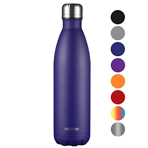 Ecooe Thermosflasche 750ml doppelwandig Trinkflasche Edelstahl Wasserflasche Vakuum Isolierflasche (Blau)