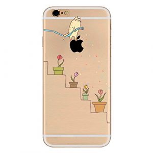 Silikon Hülle für iPhone 6/iPhone 6S, Fukalu Lustig Transparent Blumen Tier Muster Weiche Silikon Schutzhülle TPU Bumper Case füriPhone 6/iPhone 6S (Bewässerung)
