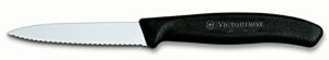 Victorinox Küchenmesser 8 cm Swiss Classic, Extra scharfer Wellenschliff, Ergonomischer Griff, Spülmaschinengeeignet, schwarz