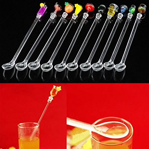 10 x 230 mm Kunststoff Cocktail Rührer Stir Sticks Drink-Stirrer BBQ Abendessen Party Bar Gadget von By +ing