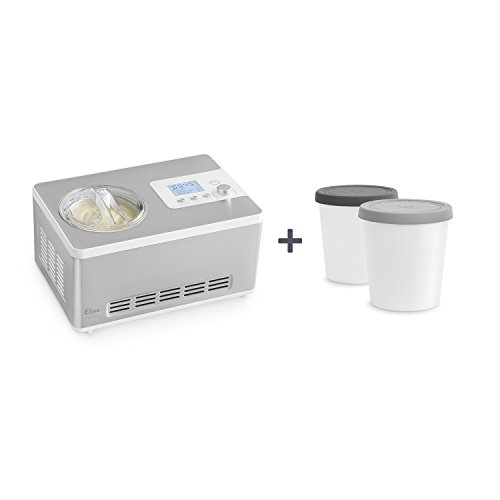 Eismaschine und Joghurtbereiter Elisa 2,0 L mit selbstkühlendem Kompressor 180 Watt von Springlane Kitchen Ice-Cream & Joghurt-Maker aus Edelstahl mit Kühl- und Heizfunktion, Abschaltautomatik, Eisbehälter & LCD Display