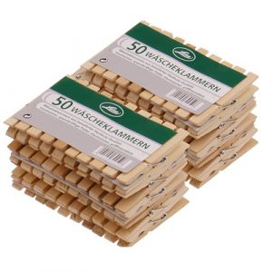 Wäscheklammern aus Holz in Sparsets sehr starke Holzklammern 73x10x12mm bewährte Hartholz-Qualität, Menge:100 Stück