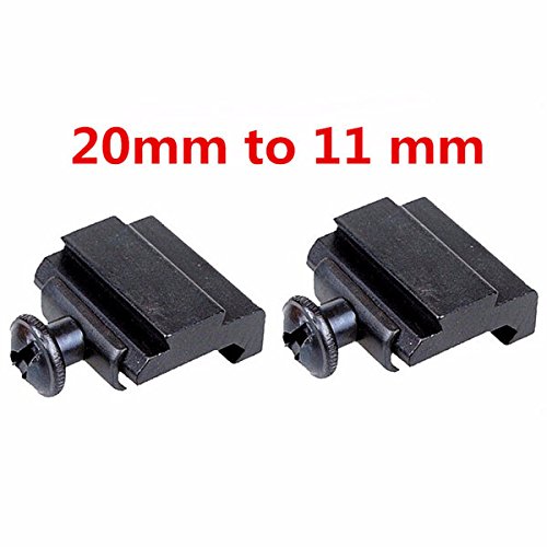 ILS - 2 pieces 20mm to 11mm Adapter Base Coverter Mount For Weaver Dovetail Rail