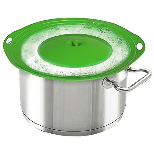 MIBOW Überkoch-Schutz, Deckel für Töpfe und Pfannen, schützt vor Überkochen und Verschütten von Flüssigkeiten auf den Herd, BPA-freies Silikon, leicht zu reinigen, Grün
