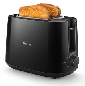 Philips HD2581/90 Toaster, integrierter Brötchenaufsatz, 8 Bräunungsstufen, schwarz