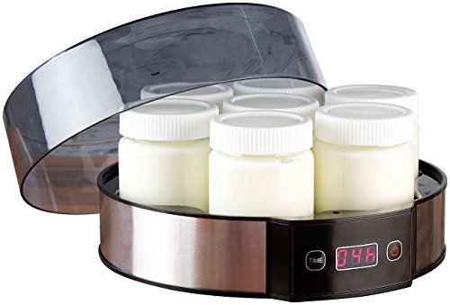 Rosenstein & Söhne Joghurtmaschine: Joghurt-Maker mit Zeitschaltuhr, 7 Portionsgläser je 190 ml, 20 Watt (Joghurtzubereiter)