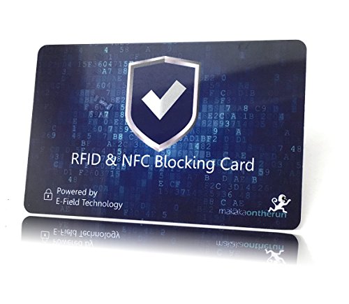 MakakaOnTheRun® RFID NFC Blocker Karte (RFID Schutzkarte) - Siehe Video: Eine Karte schützt gesamte Geldbörse vor Datenklau (Blau)