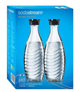 SodaStream DuoPack Glaskaraffe für Crystal und Penguin Wassersprudler (spülmaschinenfest mit fest schließendem Deckel), 2 x 0,6L