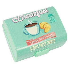 COM-FOUR® Brotdose”Breakfast” für Unterwegs, Lunch-Box für Kinder, mit Trennwänden, 17 x 13 x 10 cm (01 Stück -“Breakfast”)