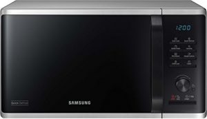 Samsung MW3500 MS23K3515AS/EG Solo Mikrowelle/48,9 cm/Kratzfester Keramik-Emaille-Inneraum/5 QuickDefrost Auftauprogramme/Silber