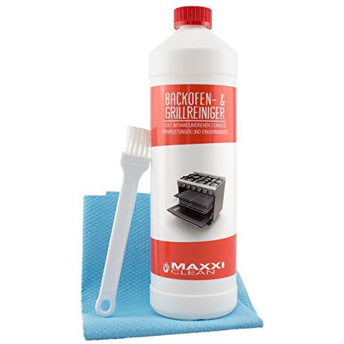 Maxxi Clean Backofenreiniger 1000 ml Gel Paste inkl. Backofen- und Grillreiniger Pinsel + Bonus agPLUS Fleece
