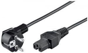 Wentronic Netzkabel abgewinkelter (Schuko auf IEC 320-C15) 2 m schwarz