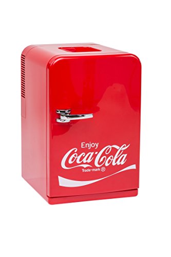EZetil Coca-Cola Mini Kühlschrank F15, 12/230V - 15L mit Kühl- und Warmhaltefunktion für Getränke und Speisen, Energieeffizienzklasse A++, Rot