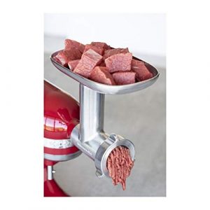 KitchenAid 5KSMMGA Ganzmetall Fleischwolf Zubehör für die Küchenmaschinen, Metall, Silver