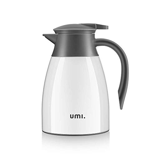Umi. by Amazon - Thermoskannen Isolierkanne 1,0 L , Edelstahl , Quick Press Verschluss , 100% dicht , für Tee oder Kaffee Druckverschluss hält Getränke 24h kalt und 12h warm