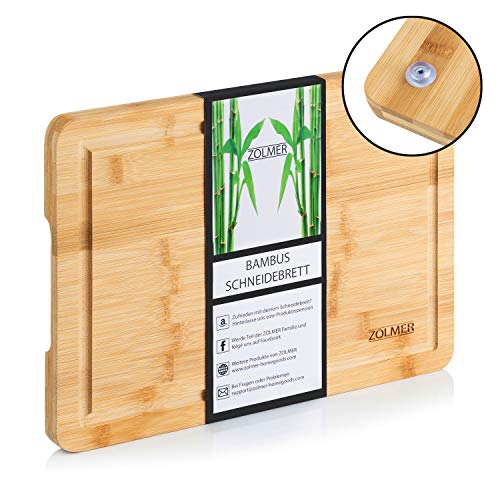 ZOLMER® Schneidebrett aus Bambusholz - 33 x 24 x 2 cm - Hochwertiges Cutting Board - Praktisches und stabiles Küchenbrett - Chopping Boards