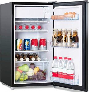 COSTWAY Kühlschrank mit Gefrierfach Standkühlschrank Gefrierschrank Kühl-Gefrier-Kombination/A+ / 91L / Schwarz